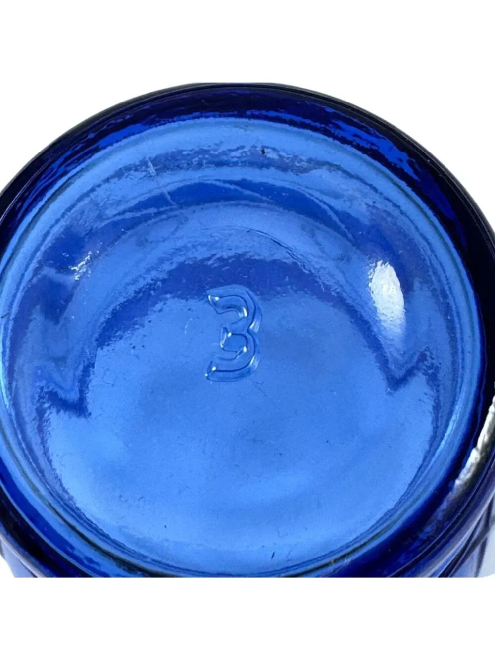 Set of 6 Whiskey Glasses Maryland Glass Cobalt Blue Ring of Rings Vintage 1940s